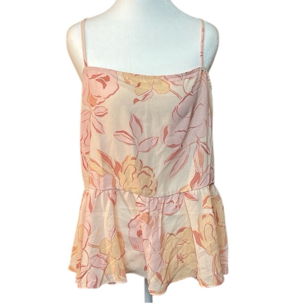 Adore Me Pink Floral Tank Top Women's 1X Adjustable Straps